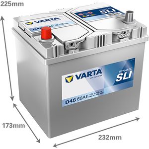 D48 Varta Dynamic SLI Car Battery 12V 60Ah (560411054) (005R)